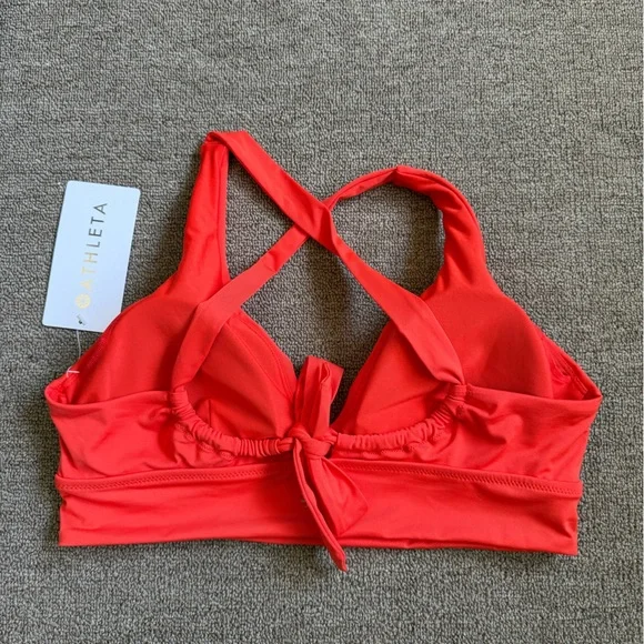 Athleta Plunge Bikini Top Poppy Red Size M - Picture 2 of 4
